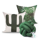 Jogo Capa Almofada Estampada Cacto Verde Kit 2 Capas + Almofa
