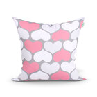 Jogo Capa Almofada Estampada Coração Para Cama Kit Com 2 Unid