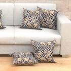 Jogo Capa Almofada Estampada Preta 2 Unidades 45cm X 45cm Tec