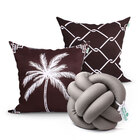 Jogo Capa Almofada Estampada Preta Para Sala Kit 2 Capas 45cm