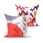 Jogo Capa Almofada Laranja Estampada Para Quarto Kit Com 2 Un