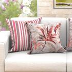 Jogo Capa Almofada Listrada Vermelha Grande 60cm X 60cm 2 Uni