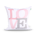 Jogo Capa Almofada Love Rosa Decorativas Kit 3 Capas 45cm X 4