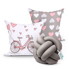 Jogo Capa Almofada Para Quarto Estampada Cinza Kit 2 Capas 45