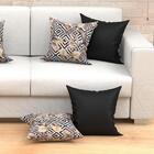 Jogo Capa Almofada Preta Composê 2 Unidades 45cm X 45cm Tecid