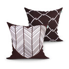 Jogo Capa Almofada Preta Estampada Kit Com 2 Unidades 45cm X