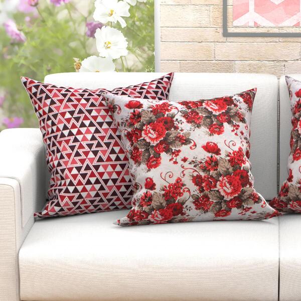 Jogo Capa Almofada Vermelha 2 Unidades Grande 60cm X 60cm Com