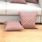 Jogo Capa Almofada Vermelha Chevron Avalon Kit Com 4 Unidades