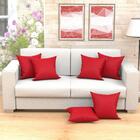 Jogo Capa Almofada Vermelha Lisa 6 Unidades 45cm X 45cm Com Z