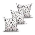 Jogo Capa De Almofada Grande Decorativa Preta Estampada 60cm