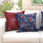 Jogo Capa De Almofada Para Sofá Vermelha E Azul Grande 60cm X