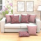 Jogo Capa De Almofada Rosê E Vermelha 6 Unidades Grandes 60cm