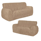 Jogo Capa P/ Sofá 2 E 3 Lugares Protege Premium Tecido Bege