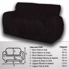 Jogo Capa P/ Sofá 2 E 3 Lugares Protege Premium Tecido Preta