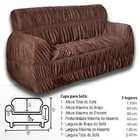 Jogo Capa P Sofá 2 E 3 Lugares Elasticada Moderna Luxo Marrom