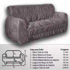 Jogo Capa P Sofá 2 E 3 Lugares Malha Gel Elástica Chumbo