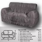 Jogo Capa P Sofá 2 E 3 Lugares Malha Gel Elástica Chumbo