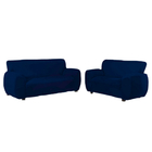 Jogo Capa Para Sofá 2 E 3 Lugares Malha Gel Elástica Azul Ms