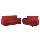 Jogo Capa Sofá 2 E 3 Lugares Protege Premium Tecido Vermelhs