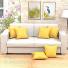 Jogo Capas De Almofadas Amarela Jacquard 45cm X 45cm 2 Unidad