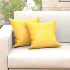 Jogo Capas De Almofadas Amarela Jacquard 45cm X 45cm 2 Unidad