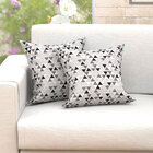 Jogo Capas De Almofadas Triângulo Preto 45cm X 45cm Com Zíper