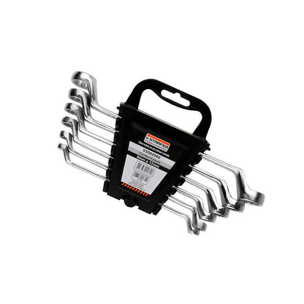 Jogo Chave Estrela 6mm A 17mm Aço Cromado Starfer - 06 Pçs