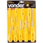 Jogo Chave Fenda E Philips Cromo Vanádio C/ 10 Peças Vonder