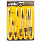 Jogo Chave Fenda E Philips Vanádio Cabo Anatômico 10 Peças