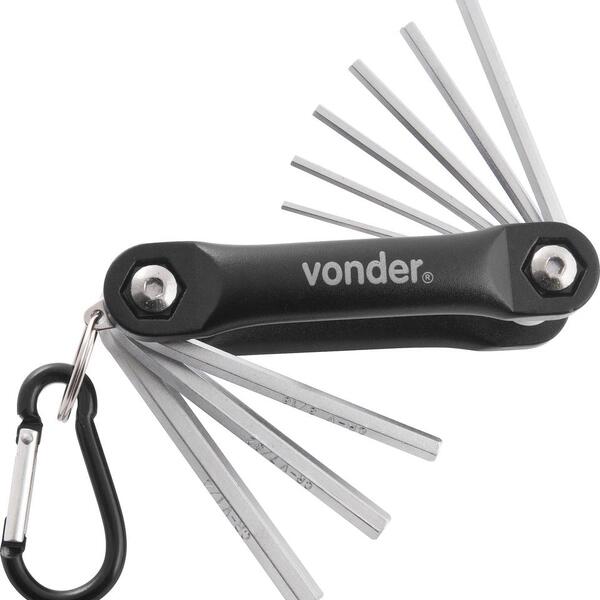 Jogo Chave Hexagonal Allen 5/64-1/4  Canivete Alumínio Cromo