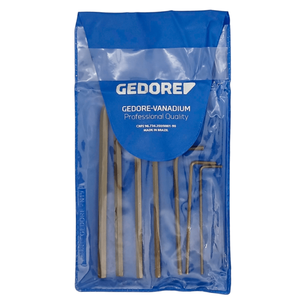 Jogo Chave Hexagonal Longa 5/64" A 1/4" Gedore 7 Peças - 0123