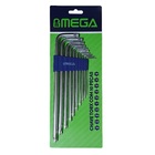 Jogo Chave Torx Aço Tipo L Com 10 Peças T9 A T50 Mega