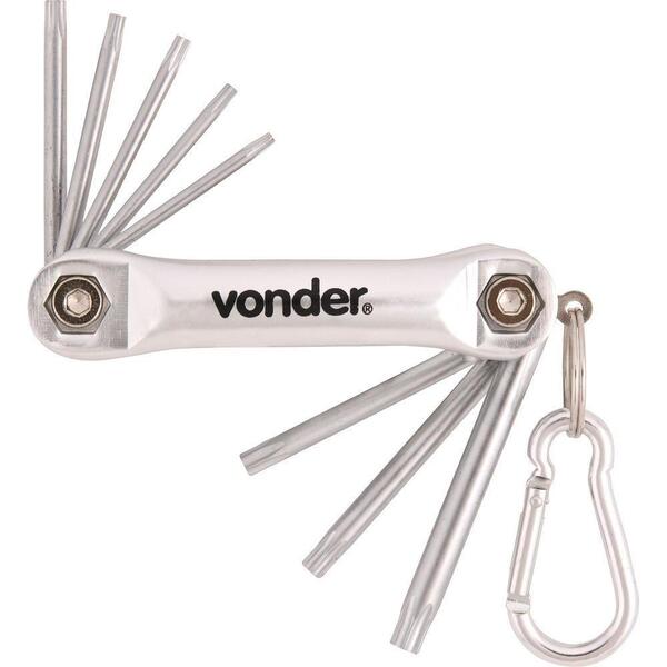 Jogo Chave Torx T9-t40 Canivete Alumínio Cromo Vanádio Com 8