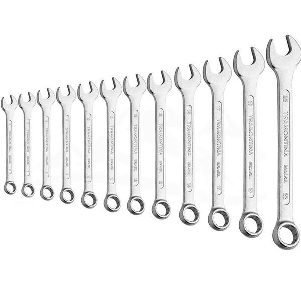 Jogo Chaves De Boca Combinada Tramontina 6 A 22mm Aço 12 Pçs