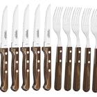Jogo Churrasco 12 Pcs Polywood Castanho Sortidos Com Laminas