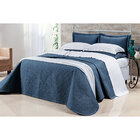 Jogo Cobre Leito 400 Fios Egípcio Queen 100% Algodão Azul + J