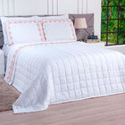 Jogo Cobre Leito Clássico Liso Branco Matelado 200 Fios Micro