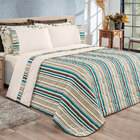 Jogo Cobre Leito Queen Palha + Jogo De Cama - 7 Peças Supreme