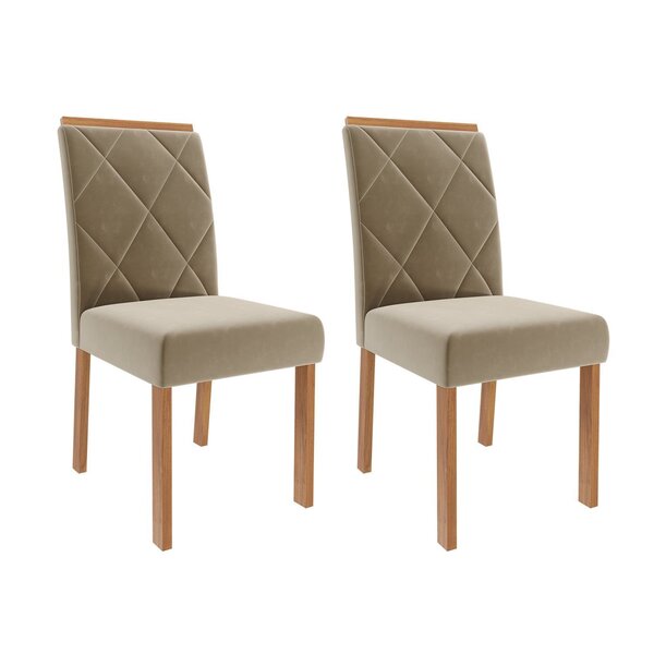 Jogo Com 02 Cadeiras Fernanda Wood Ii Joli