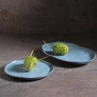 Jogo Com 06 Pratos Para Sobremesa Oval Orgânico Breeze Azul