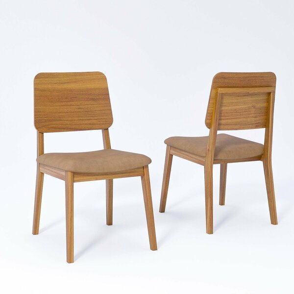 Jogo Com 2 Cadeiras De Jantar 86cm X 46cm X 57cm Madeira/kaki