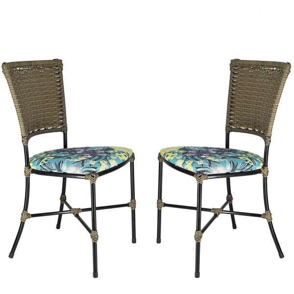 Jogo Com 2 Cadeiras Gramado Fibra Sintética Junco Para Área E