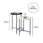 Jogo Com 2 Mesas De Mdf 15mm Redonda Para Sala De Estar Lírio