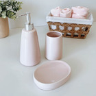 Jogo Com 3 Peças Para Banheiro Em Cerâmica Pale Softpink 410