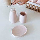 Jogo Com 3 Peças Para Banheiro Em Cerâmica Pale Softpink 410