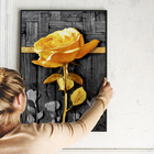 Jogo Com 3 Quadros Sala 60x40 Rosas Douradas