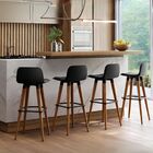 Jogo Com 4 Banquetas Para Balcão De Cozinha Linea Preto Alto