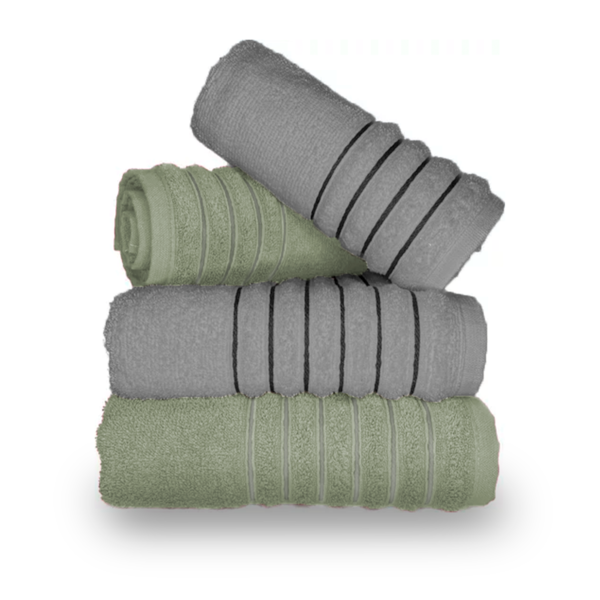 Jogo Com 4 Toalhas Wave Premium 450g/m² Algodão Banhão E Rost