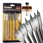 Jogo Com 6 Brocas Chatas P/ Madeira Titanium