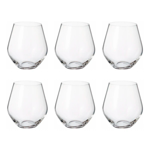 Jogo Com 6 Copos Baixos Grus 500ml Bohemia Crystalite